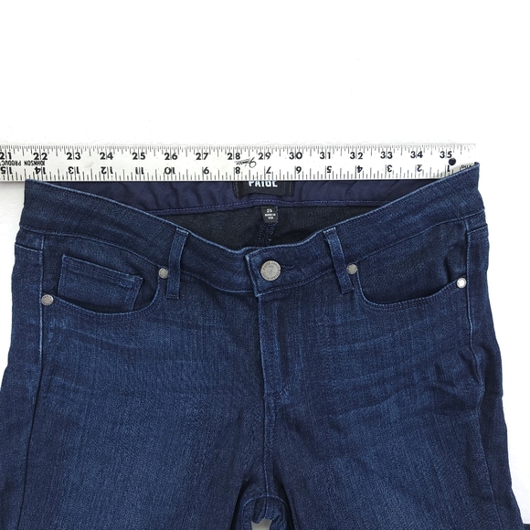 Paige Manhattan Jeans Blue Denim Dark Wash Mid Rise Womens Size 29x27 - Picture 8 of 10